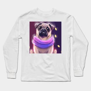 Cute Pug Drawing Long Sleeve T-Shirt